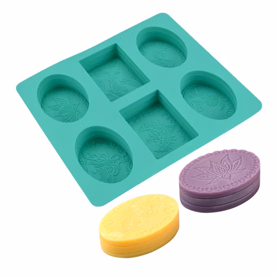DIY 수제 비누 만들기를 위한 맞춤형 6 캐비티 실리콘 비누 몰드